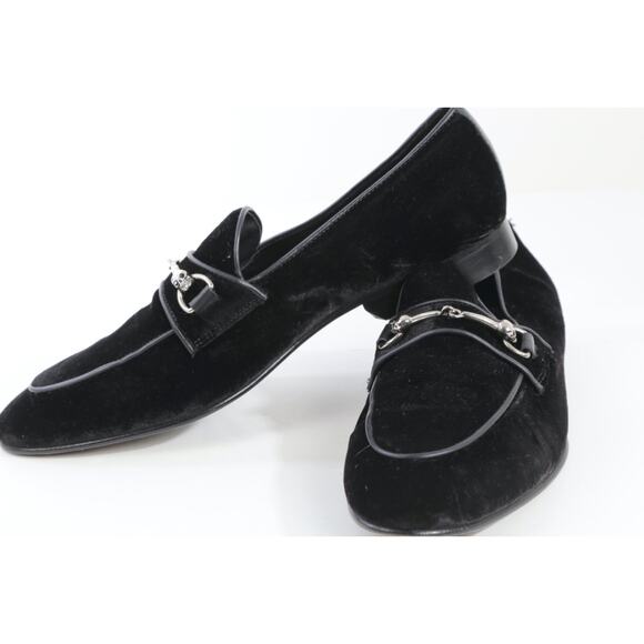 Man\'s Donald Pliner Shawn Black Velvet Skull-Bit Loafers Dress Shoes Size 8.5 D main image 14